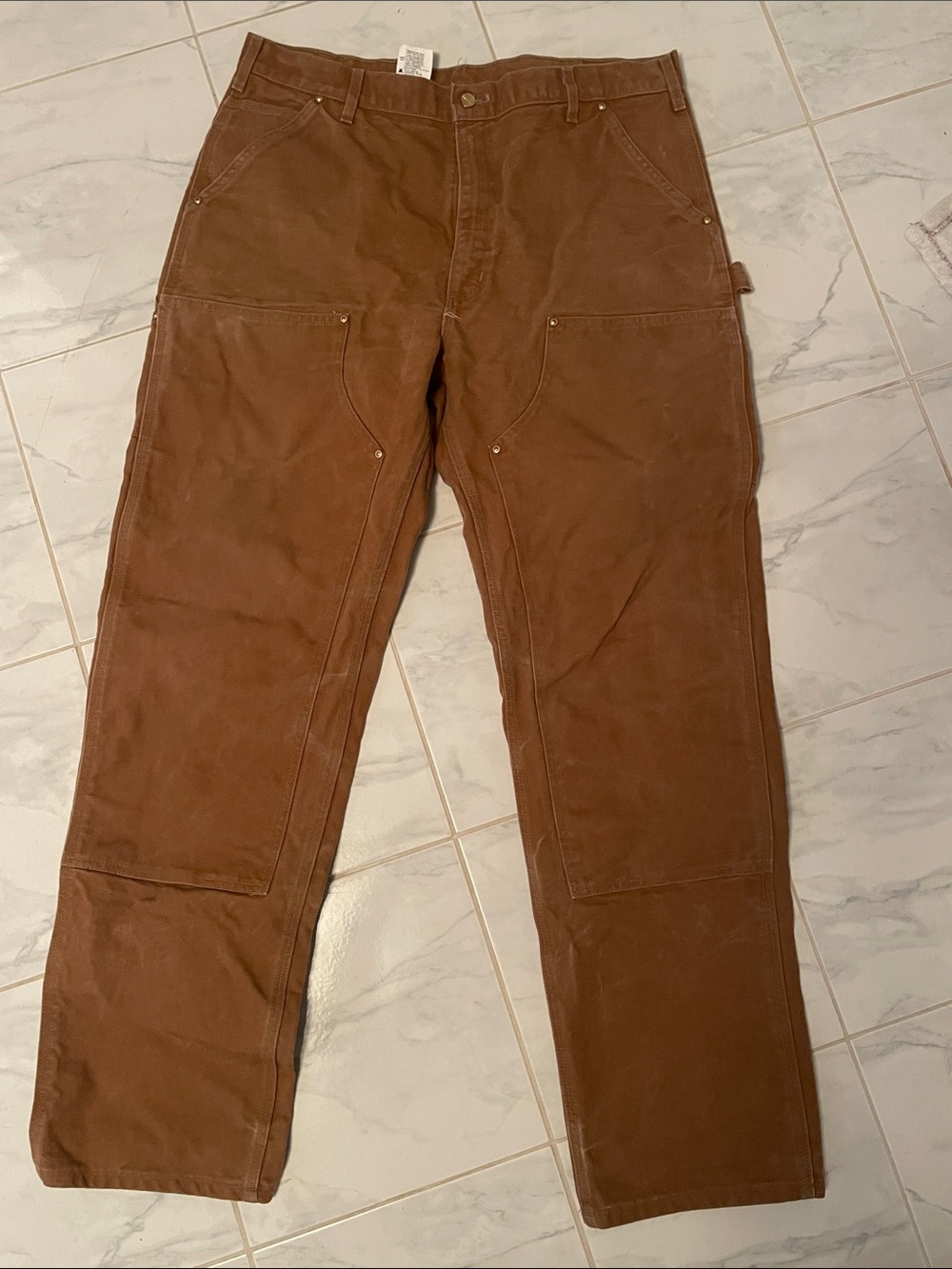 Carhartt Brown Cargo Work Pants with Utility Pockets. Rugged!